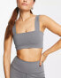 HIIT melange crop top LIGHT ICE GREY, M - фото #2