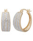 Фото #1 товара Diamond Accent 3 Row Hoop Earrings