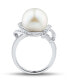 Кольцо Macy's White Ming Pearl & Diamond 7 - фото #2