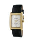 ფოტო #1 პროდუქტის Men's 30X40mm Gold Tank Shape Watch with Black Leather Strap