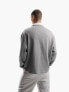 ASOS DESIGN oversized rugby polo sweatshirt in grey marl