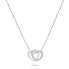 Decent silver heart necklace with zircons NCL83W