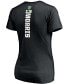 ფოტო #3 პროდუქტის Women's Jordan Morris Black Seattle Sounders FC Playmaker Name and Number V-Neck T-shirt