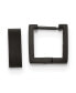 ფოტო #1 პროდუქტის Stainless Steel Brushed Black plated Square Hoop Earrings