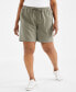 Фото #3 товара Plus Size Cotton Drawstring Pull-On Shorts, Created for Macy's