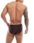 ASOS DESIGN swim briefs in brown