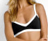 Фото #1 товара Seafolly Womens Block Bralette Bikini Top Swimwear Black/White Size US 4/AU 8