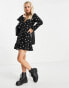 Фото #3 товара ASOS DESIGN Petite wrap front mini dress in star print