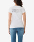 Women's Short Sleeve Crystal Box Horseshoe Logo V-neck T-shirt