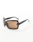 Spitfire sirius-b oversized sunglasses in black with brown lens