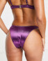 Фото #4 товара South Beach scoop high leg bikini bottom in high shine purple