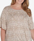 Фото #4 товара Plus Size Medallion Puff Print Tied T-Shirt