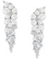 ფოტო #1 პროდუქტის Cultured Freshwater Button Pearl (4 - 8-1/2mm) & Cubic Zirconia Vine Cluster Drop Earrings