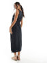 Фото #3 товара Vila Petite slinky v neck midaxi dress in black