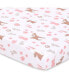 Woodland Floral 3-Pack Fitted Playard Sheets in Pink, Tan and White