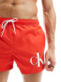 Calvin Klein monogram short drawstring swim short in red