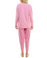 Фото #2 товара Women's 2-Pc. Waffle-Knit Jogger Pajamas Set