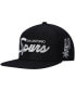 Фото #1 товара Men's Black San Antonio Spurs Hardwood Classics Script 2.0 Snapback Hat