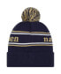 Фото #2 товара Men's Navy Navy Midshipmen Marquee Cuffed Knit Hat with Pom