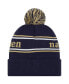 Men's Navy Navy Midshipmen Marquee Cuffed Knit Hat with Pom - фото #2