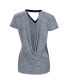 Фото #4 товара Women's Navy Milwaukee Brewers Halftime Back Wrap Top V-Neck T-shirt