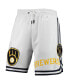 Фото #3 товара Men's White Milwaukee Brewers Team Logo Shorts