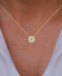 Cubic Zirconia & Enamel Evil Eye Halo Pendant Necklace in 14k Gold-Plated Sterling Silver, 16" + 1" extender