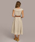 ფოტო #2 პროდუქტის Women's Faux-Leather Belt Collared Shirtdress