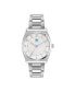 ფოტო #1 პროდუქტის Unisex Three Hand Code Two Silver-Tone Stainless Steel Bracelet Watch 38mm