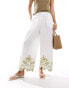 Фото #5 товара ASOS DESIGN embroidered hem culotte in white