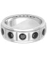 Фото #2 товара Men's Black Sapphire Textured Band (1-1/3 ct. t.w.) in Sterling Silver