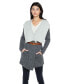 ფოტო #1 პროდუქტის Women's 100% Pure Cashmere Long Sleeve 2-tone Double Face Cascade Open Cardigan Sweater