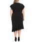 Фото #2 товара Plus Size Ruffled Faux-Wrap Dress