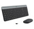 Фото #10 товара Беспроводная клавиатура Logitech MK470 Slim Combo - Полноразмерная (100%) - RF Wireless - QWERTY - Графит - В комплекте мышь