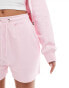 Kaiia drawstring sweat short co-ord in pink