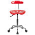 Фото #3 товара Vibrant Red And Chrome Swivel Task Chair With Tractor Seat