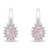 Beautiful silver earrings with synthetic opals EA933WP