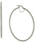 ფოტო #3 პროდუქტის Textured Hoop Earrings in 10k Gold, 50mm