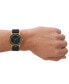Фото #4 товара Men's Signatur Three Hand Black Leather Watch 40mm