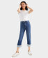 ფოტო #1 პროდუქტის Women's High-Rise Embroidered Cuffed Jeans, Created for Macy's