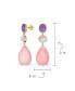 ფოტო #4 პროდუქტის Unique Geometric Daning Teardrop Ball Teardrop Multi Shape Oval & 3 Multi-Tier Natural Gemstone Party Dangling Earrings in 14K Yellow Gold Plated