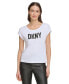 Фото #1 товара Футболка женская DKNY с логотипом, с якорной горловиной.