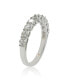 Suzy Levian Sterling Silver White Cubic Zirconia Half Band Ring