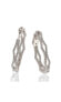 ფოტო #1 პროდუქტის Suzy Levian Sterling Silver Cubic Zirconia Modern Curved Hoop Earrings