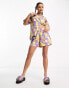 Фото #6 товара Noisy May beach shorts co-ord in purple 70s floral