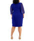 ფოტო #2 პროდუქტის Plus Size Chiffon-Sleeve Sheath Dress