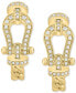 ფოტო #3 პროდუქტის EFFY® Diamond Horseshoe Buckle Hoop Earrings (1/4 ct. t.w.) in 14k Gold