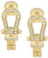 Фото #3 товара EFFY® Diamond Horseshoe Buckle Hoop Earrings (1/4 ct. t.w.) in 14k Gold