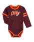 ფოტო #3 პროდუქტის Infant Boys and Girls Boys and Girls Maroon, Orange Virginia Tech Hokies Little Kicker Long Sleeve Bodysuit and Sweatpants Set