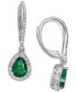 Фото #3 товара Emerald (1-1/5 ct. t.w.) & Diamond (1/3 ct. t.w.) Drop Earrings in 14k White Gold